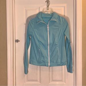 Trina Turk Recreation Mesh-Trim Jacket Size Large 
Color: Turquoise